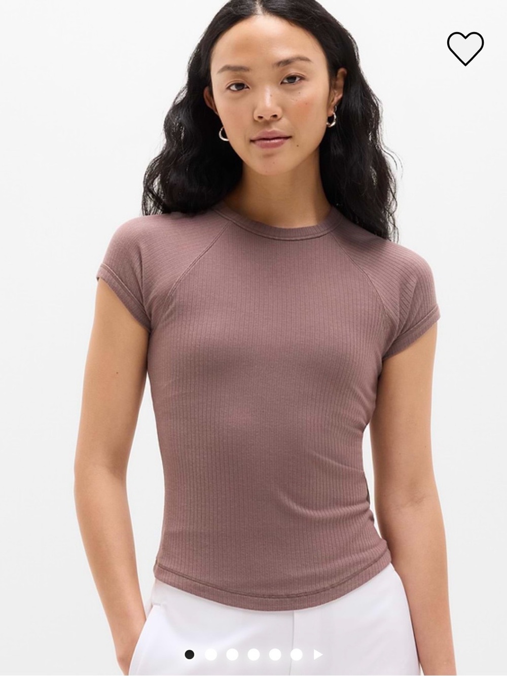 Athleta Mauve Ribbed Short Sleeve Tee
